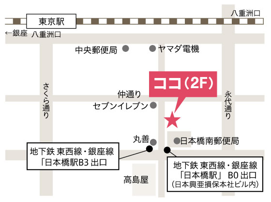 MAP ジジ＆ババ　中央区日本橋2-2-15